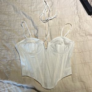 Sexy linen off white corset